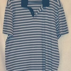 Calvin Klein Black and Gray Striped Shirt